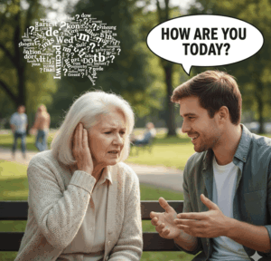 Friends talking in the park